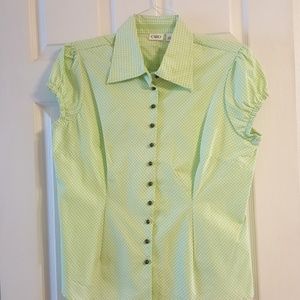 Cotton blouse with cap sleeves